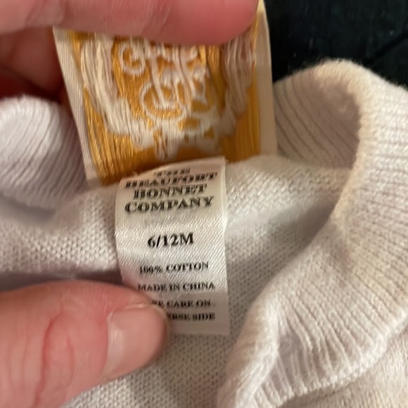 Beaufort Bonnet 6-12 month white sweater. - Picture 3 of 5